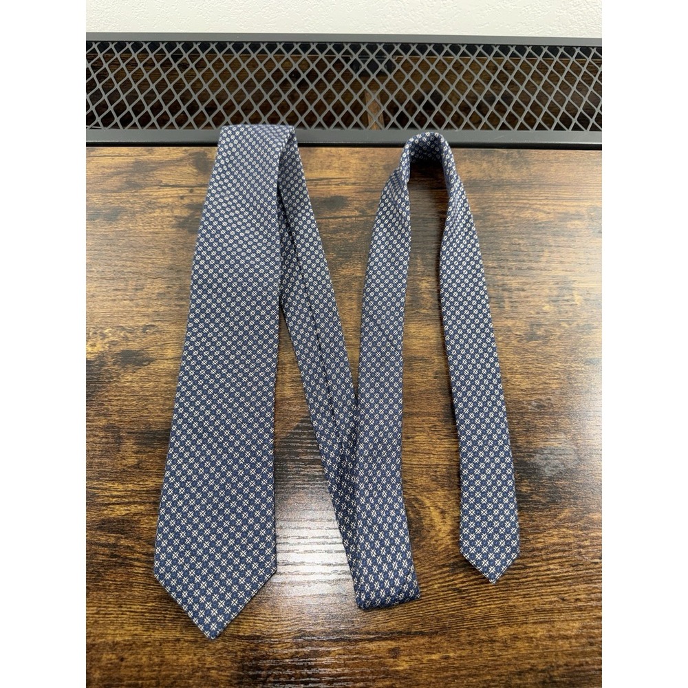 Joseph Abboud 100% Silk Tie Navy Geometric Print Mens Classic Necktie‎
